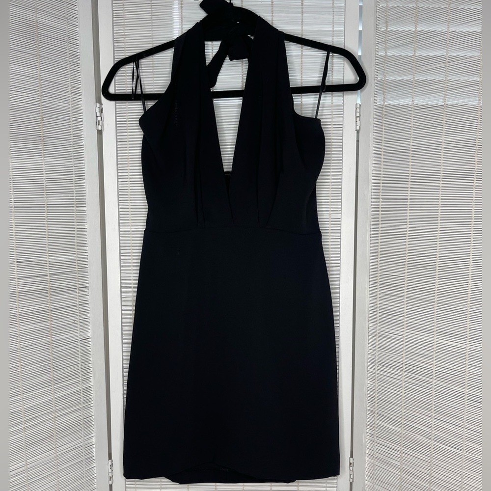 Amanda Uprichard Black Halter Tie Neck Mini Dress NWT Cocktail Style Size XS